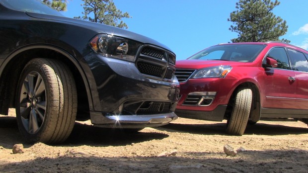 2013 Dodge Durango vs Chevy Traverse Muddy Off-Road Mashup Review (Part