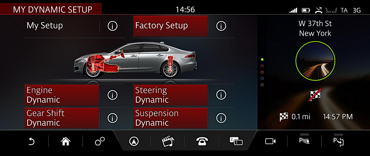 2016 Jaguar XF InControl Touch Pro screen