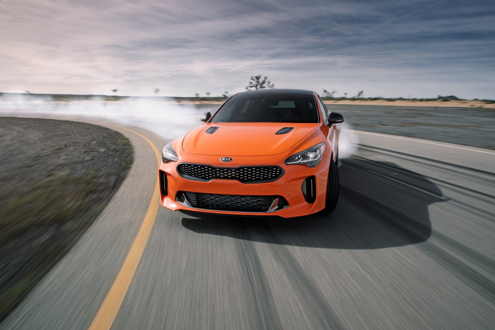 the 2019 kia stinger gts hits new york as a bright orange drift machine the fast lane car the 2019 kia stinger gts hits new york