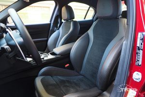 Alcantara and leather covered front seats 2020 Alfa Romeo Giulia Quadrifoglio