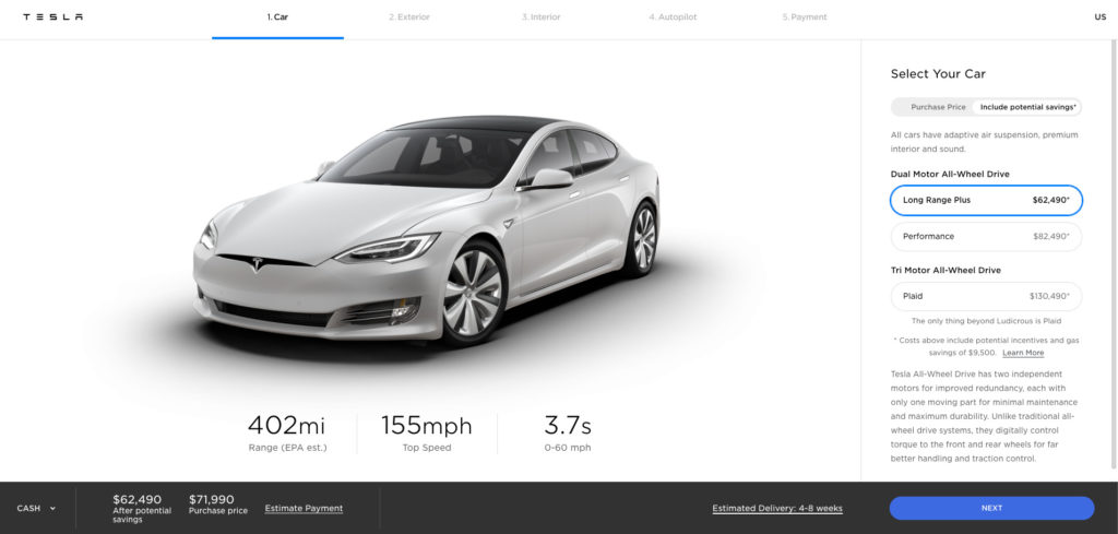 Tesla Model S price drop