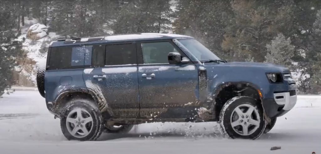 2020 Land Rover Defender in snow