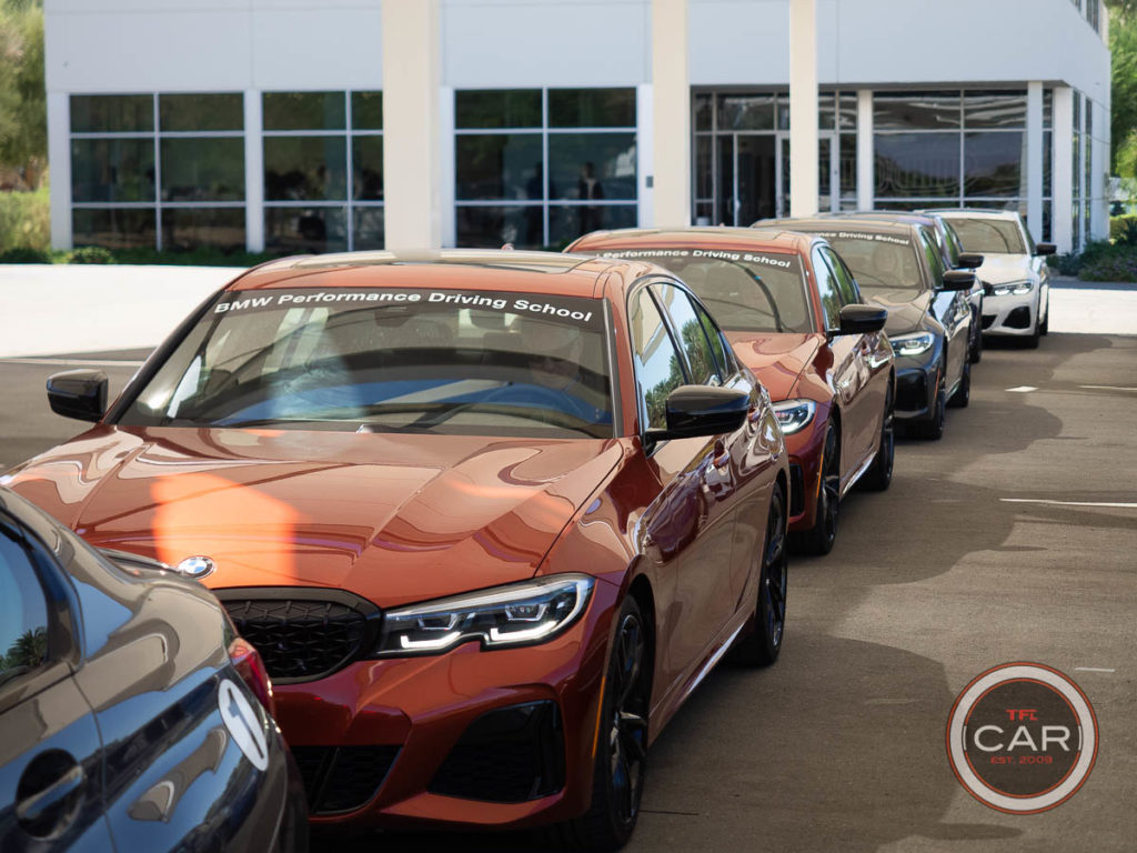 cars lined up at BMW Performance Driving School West