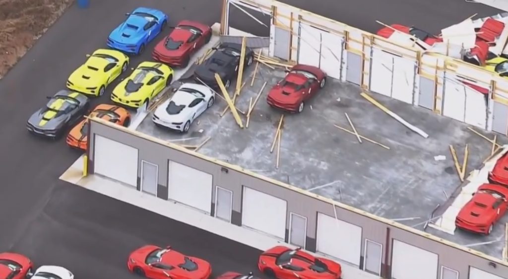 Chevy Corvette production halted due to tornado damage