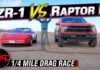 Drag Racing the Iconic Chevy Corvette ZR-1 vs. a New Ford Raptor R is Hugely Entertaining!